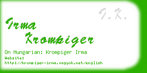 irma krompiger business card